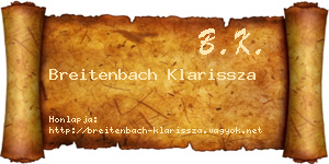 Breitenbach Klarissza névjegykártya